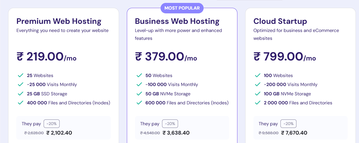 95% discount Coupon Hostinger